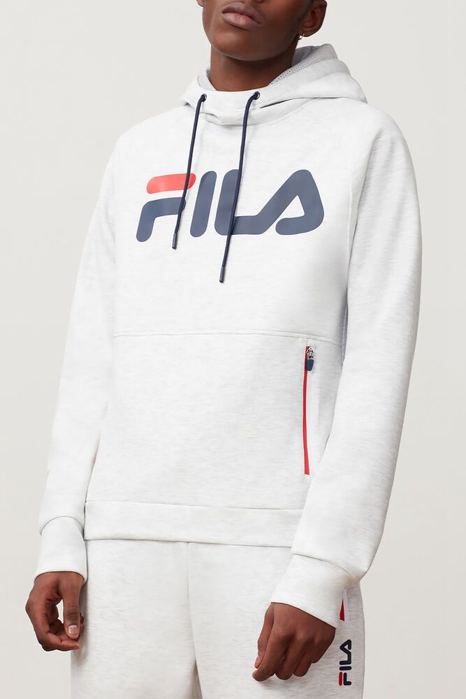 Fila Hoodie Mens White Ezra - Ireland 62948-QSWN